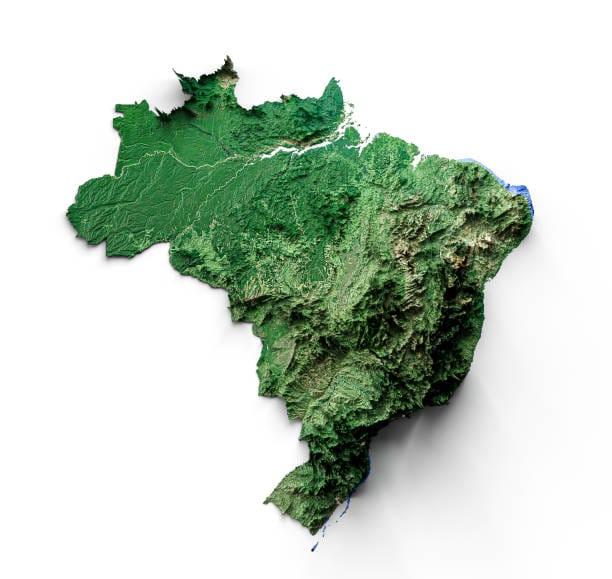 A shaded-relief topographic map